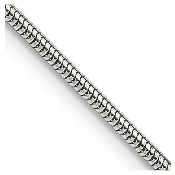 1.6mm Sterling Silver Solid Classic Round Snake Chain Necklace 26 In